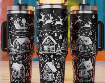 Christmas Laser Engraved 40oz Tumbler Wrap SVG (PDF)