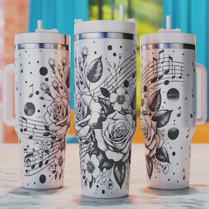 Musicican Tumbler Svg, Music Notes 40oz Tumbler Wrap, 40oz Tumbler Laser Svg, 40oz Tumbler Engraved Design, Laser Engraving Svg