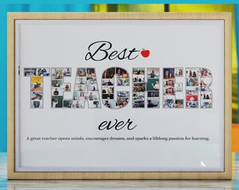 Teacher Photo Collage Template, Teachers Day Photo Collage Template, Apple Photo Collage Template