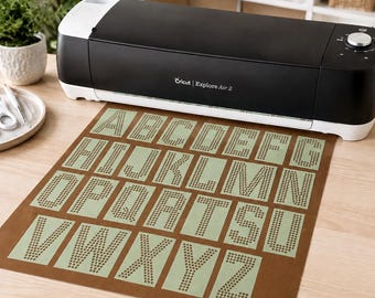 Rhinestone Alphabet Stencil Letters, ss10 and ss6 Svg Files