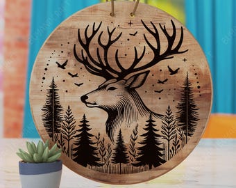 Deer Cutting Board SVG, Laser Engraving Design (Digital File)