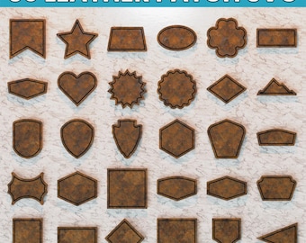 Leder-Patch-Svg-Dateien, Aufnäher Laser-Schnitt-Svg, Patches-Svg, Hut-Patch-Svg, Punzierter Leder-Patch-Svg