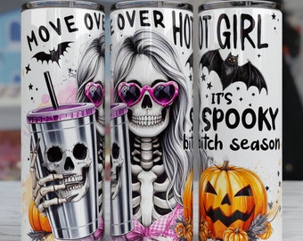 Spooky Season Tumbler Wrap, Halloween Sublimation Design (PNG)