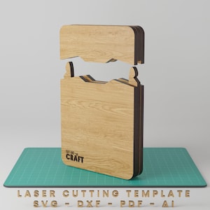 Tarjetero cortado con láser Svg, archivo de billetera de madera cortado con láser, plantilla de billetera, plantilla de madera cortada con láser, tarjetero de madera, billetera cortada con láser