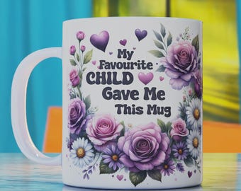 Tazza per bambini preferita in formato PNG, design per la stampa a sublimazione per la tazza della festa della mamma, design per la tazza della mamma, tazza divertente