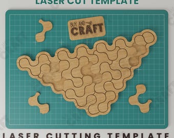 Fraktal Puzzle SVG, Laser geschnitten Datei