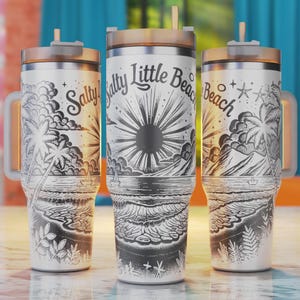 Beach Laser Tumbler Svg, 40oz Tumbler Salty Little Beach Laser Svg, 40oz Tumbler Laser Svg, 40oz Tumbler Wrap For Laser Engraving
