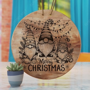 Christmas Gnomes Charcuterie Board Laser Engraving SVG (Digital Download)