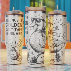 Silence is golden duct tape is silver Tumbler Svg, Sarcasm Tumbler Wrap, 40oz Sarcastic Laser Svg Design, 40oz Tumbler Wrap For Laser Rotary