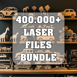 Paquete de archivos cortados con láser, paquete de archivos CNC 2D y 3D, paquete SVG con láser, 400 000 diseños SVG y DXF para manualidades