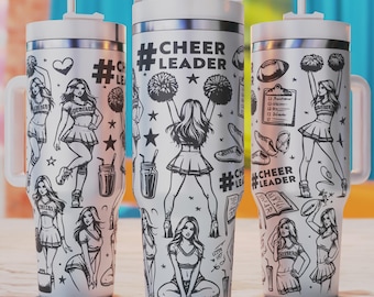 Cheerleader Tumbler Svg, Cheer Leader 40oz Tumbler Wrap, Tumbler Laser Svg, 40oz Tumbler Engraved Design, Laser Engraving Svg