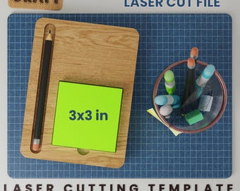 Note pad Holder Svg, Sticky Note Holder Laser Cut File, Note Holder Laser Cut Svg