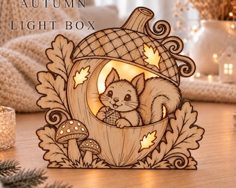 Wooden Pumpkin Decorations Laser Cut File, Lighbox Svg, Autumn Lantern Decorations