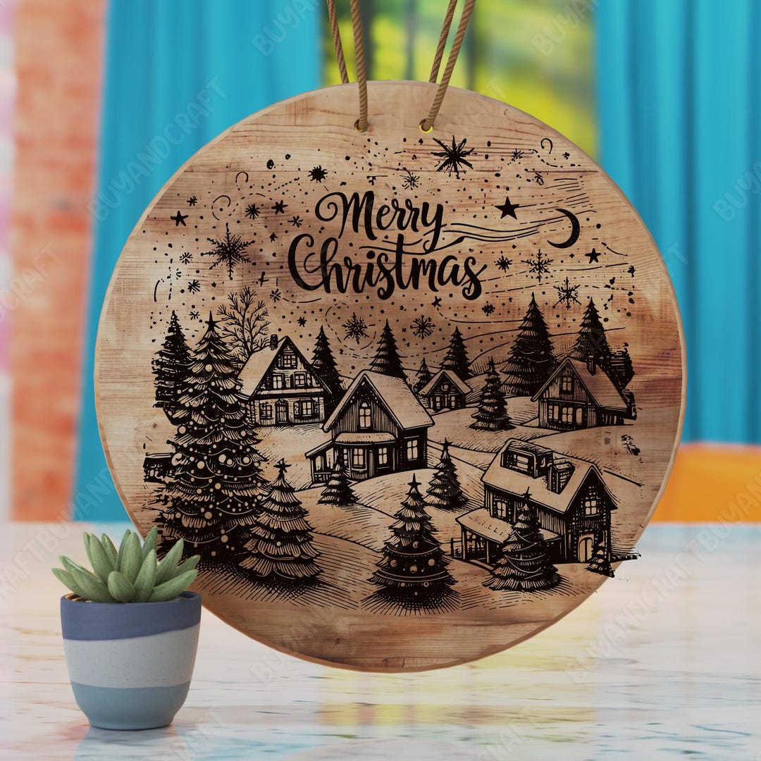 Merry Christmas Cutting Board Laser Engraving SVG (digital File) - Etsy