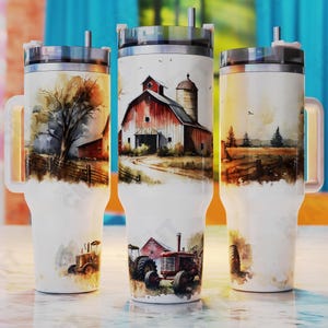 Farm Tumbler Wrap, 40oz Tumbler Sublimation Designs , Tractor 40oz Tumbler Png, Tumbler Png, 40oz Sublimation Tumbler Png