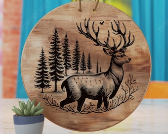 Deer Cutting Board Laser Engraving Design SVG (Digital Download)