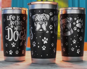 Dog Mama 20oz Tumbler Laser Engraving Design (SVG, PNG)