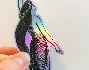 Mermaid Holographic Sticker | Vinyl |