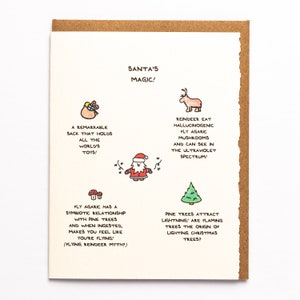 Carte de Noël Faits magiques du Père Noël Voeux de fin d'année Joyeux Noël Papier mignon fabriqué au Canada Joyeuses fêtes simples à Toronto