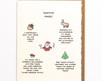 Santa's Magic Facts Christmas Card Season's Greetings Merry Christmas Cute paper made in Canada Toronto simple happyholidays