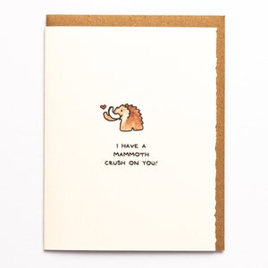 Biglietto d'amore Carino Mammut Auguri Bello Dolce Cotta Divertente Adorabile Fatto in Canada Toronto All'ingrosso Romanticismo Paleontologia enfrancais