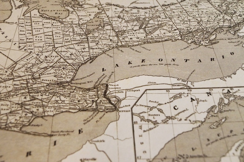 Old Map of Southern Ontario Antique Map Print on Eco Bamboo - Etsy Canada