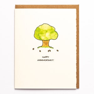 Happy Anniversary! Love greeting card cute adorable paper made in Canada snail mail stationery romance love oak acorn