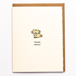Vous êtes féroce ! Carte de voeux Sabertooth Support d'amitié Girl Power Made in Toronto Canada Encouragement Amoureux des animaux enfrancais