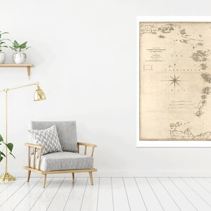 Caribe - Impressão de mapa antigo em papel Eco Bamboo - Feito no Canadá! Memórias de férias nos trópicos