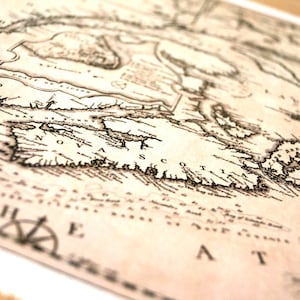 East Coast 2 - Stampa mappa antica su carta Eco Bamboo bordo strutturato Made in Canada Maritime Terranova Quebec New Brunswick PEI Nova Scotia
