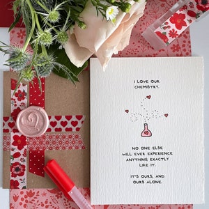 I Love Our Chemistry. Love card, greeting card Cute adorable Valentine heart Valentine's Day paper made in Canada Toronto feelings