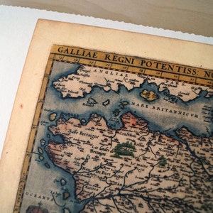 France - Antique Map Print on Eco Bamboo paper with textured edge - Made in Canada! 11" x 17" History Old Map Gallia