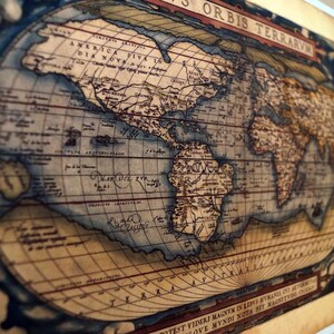 VENTE du monde - impression de carte antique sur du papier bambou écologique fabriqué au Canada ! Planète Cicéron Ancienne Carte Continents Histoire