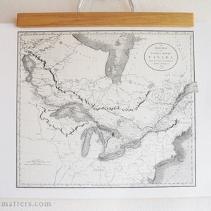 Vecchia mappa Alta Bassa Canada Mappa antica Stampa su carta Eco Bamboo Canadese Made in Canada Souvenir Ontario British Columbia Quebec Maritimes