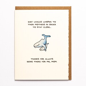 Tarjeta del Día de la Madre Lindos deseos Naturaleza Ballenas Bebés Dulce para su Mamá Adorable Hecho en Canadá Toronto Mayorista Datos científicos Marino Océano