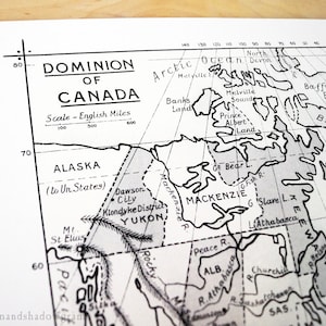 Dominion del Canada Mappa antica stampata su carta Eco Bamboo Prodotto in Canada Ontario British Columbia Quebec Maritimes Keewatin Ungava