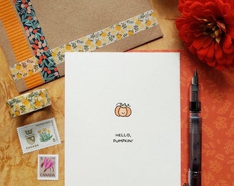 Hello, Pumpkin! | Halloween greeting card | Fall greeting card | autumn, made in Canada, love, cute, nice