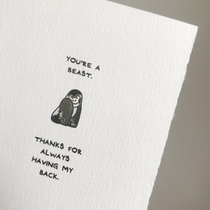 You're A Beast... Happy Father's Day greeting card cute adorable recycled made in Canada Father Daddy love