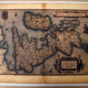 United Kingdom & Ireland - Antique Map Print on Eco Bamboo paper with textured edge - Made in Canada! 11" x 17" History Old Map England