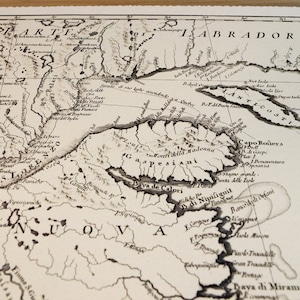 Nouveau-Brunswick Canada - impression de carte ancienne sur du papier bambou écologique fabriqué au Canada ! Côte est Maritimes Fredericton Gaspésie