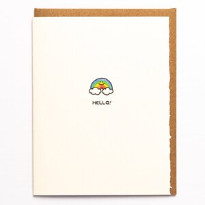 Olá Arco-íris Fofo Feliz Nuvem Céu Natureza Doce Diversão Amigo Adorável Feito no Canadá Toronto Atacado Papelaria