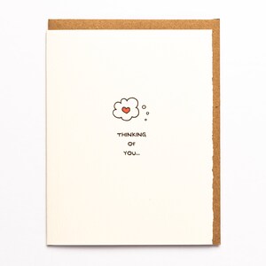 Carte de voeux Thinking Of You avec bulles de pensée Adorable papier kawaii texturé fabriqué au Canada fabriqué à Toronto