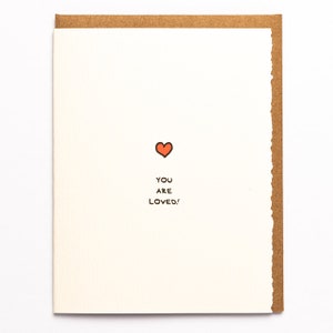 You Are Loved. Love card, greeting card Cute adorable Valentine heart Valentine&#39;s Day paper made in Canada Toronto feelings