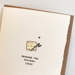 Je vous envoie de l'amour pour Matzoh ! Carte juive de Pessah en papier sentimental mignon fabriquée au Canada Toronto