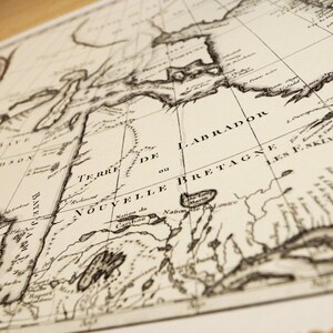 Impresión de mapa antiguo de la Bahía de Hudson, Canadá, papel ecológico, Auroras boreales, hecho en Canadá, oso polar, nieve, hielo del norte, gran blanco, iceberg del norte