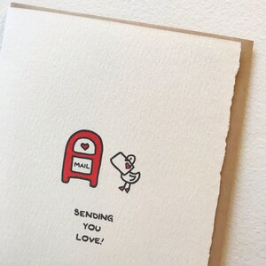 Je vous envoie de l'amour ! Adorable carte de voeux d'oie recyclée fabriquée au Canada par courrier postal
