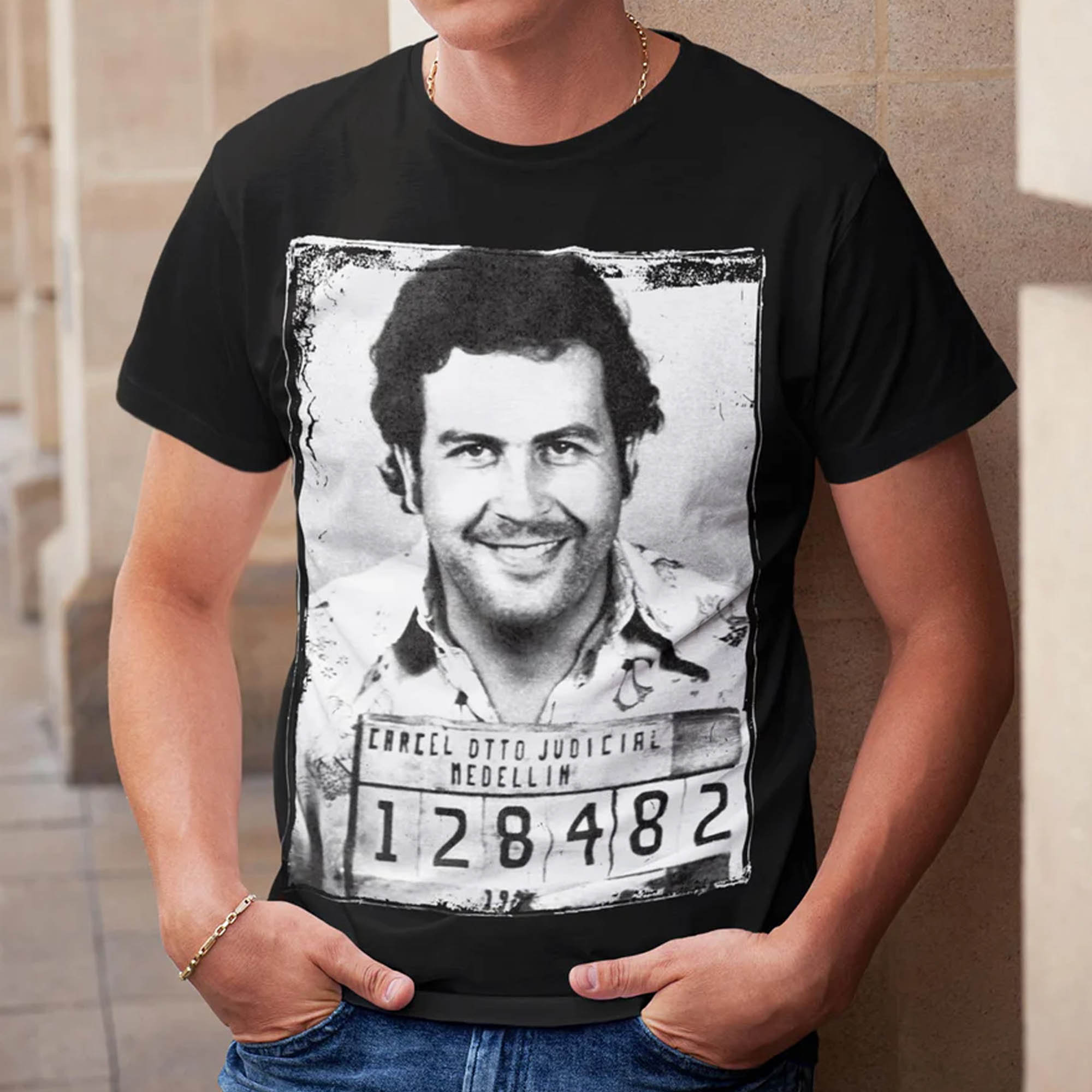 Pablo Escobar Mugshot T Shirt, Unisex T-shirt, Men Shirts, Funny