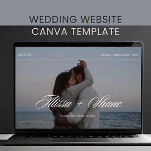 Wedding Website Template | Canva | Fully Editable | Digital Invitation | Wedding Invitation | Wedding Announcement | Website Template