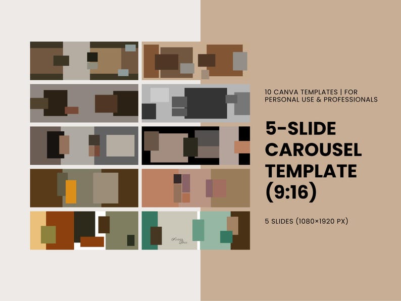 Seamless 5-slide Carousel Canva Template (9:16) - Etsy