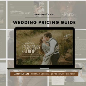 Wedding Pricing Guide for Photographers, Landscape Version, Canva Template, Photography Guide, Client Guide Template, AERI Template